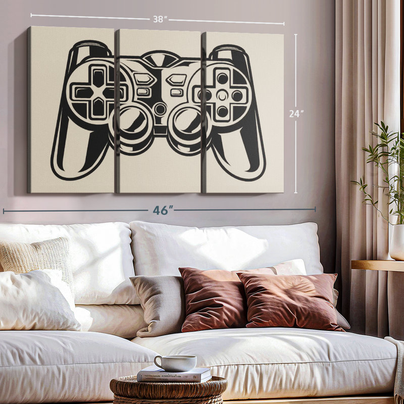 " Game Controller Illustration ", 24" H x 38" W x 1.25" D