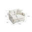 Fauteuil d'appoint blanc de 2 personnes, fauteuils rembourrés en tissu de haute chenille, chaises de salon, structure en bois massif, siège confortable, coussin décoratif blanc, chaises d'appoint avec coussin, structure solide, respirant