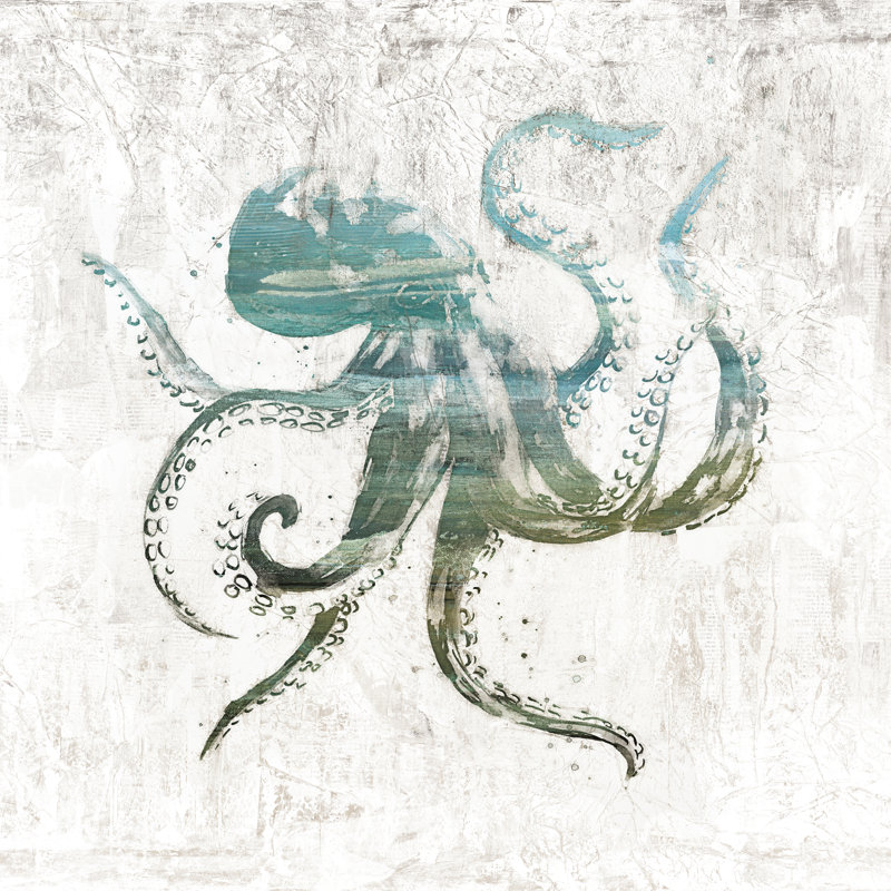 Octo Blue - Wrapped Canvas Print, 30cm H x 30cm W x 3.8cm D