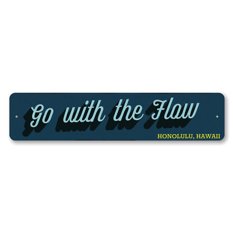 Panneau en aluminium Go With The Flow, H 4 po x l 18 po x P 0,04 po