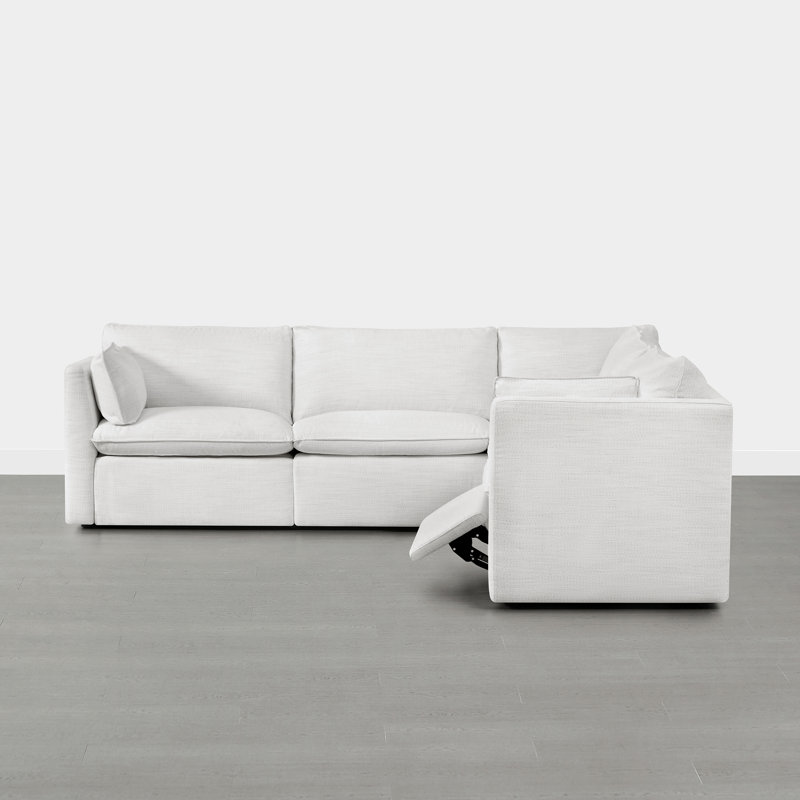 Greylan Modular Power Sectional, 35" H x 107" W x 107" D, Cream