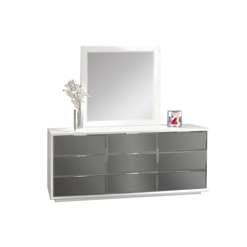 Miroir décoratif Elkville, Blanc