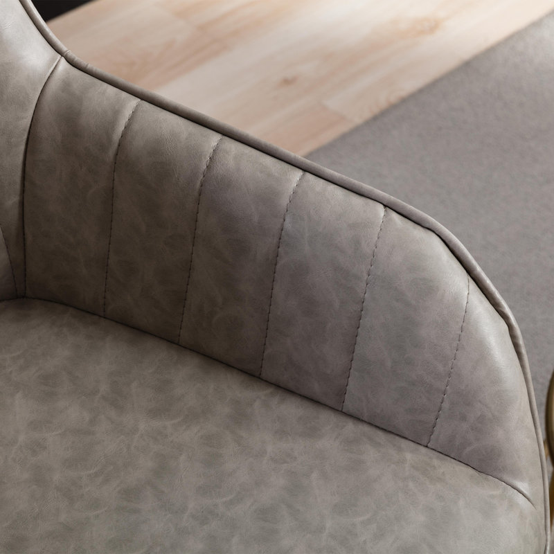 Chaises de salle à manger rembourrées avec accoudoirs Braiden, Gris