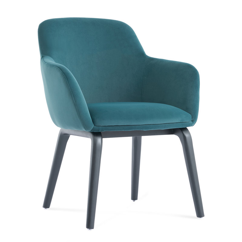 Belshire Black Effect Ash Wooden Frame Dining Chair, Blue