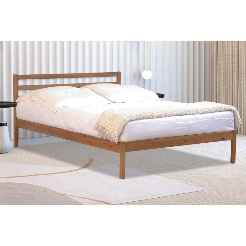 Alyene Solid Wood Bed, Oak, Double (4'6)