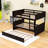 Wood Full Over Full Bunk Bed With Twin Trundle And Guardrails-343341553