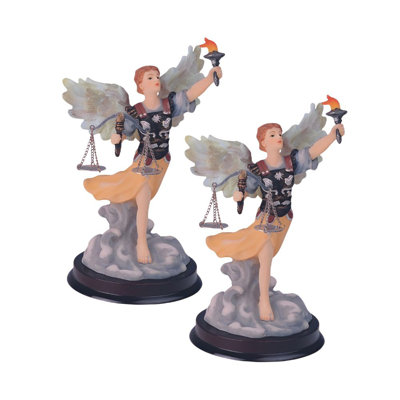 "2-PC Set" ICE ARMOR 6"H Archangel Uriel Statue Angel of Wisdom Holy Figurine  Figurine Statue Ornament Home/Room Decor and Perfect Gift Ideas for House Warming, Holidays and Birthdays Great Collectible Addition