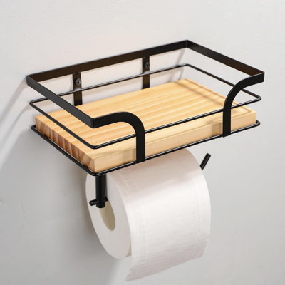 Rustic Farmhouse Toilet Paper Holder with Shelf - Farmhouse Bathroom Rustic Country Decor -  Kiflic, L0C9ZX869L