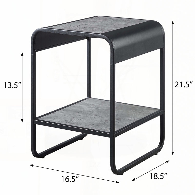 Table de bout ronde noire avec plateau et insert en rotin noir