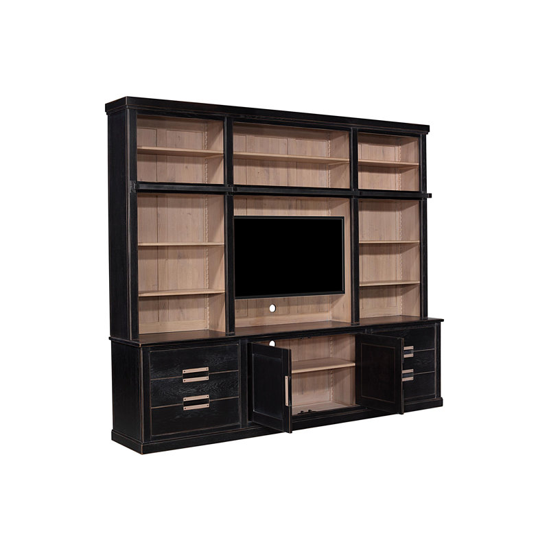 Bibliothèque en bois massif Cargo H 94,5 "x l 110"