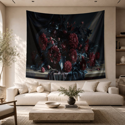Halloween Fall florals with dark tones Wall Tapestry