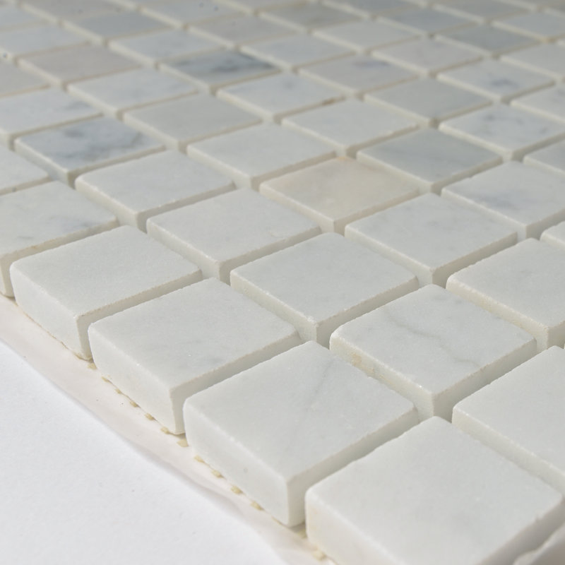 Carreau de mosaïque en marbre blanc de 1 po x 1 po Carrara