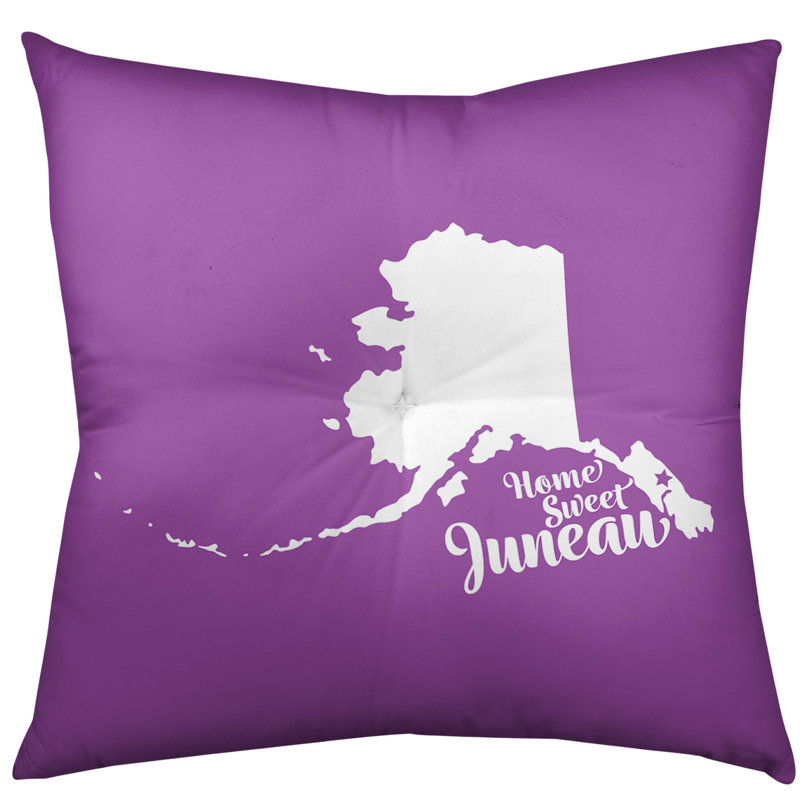Reversible Throw Pillow, 30" H x 30" W, Juneau/Alaska, Violet