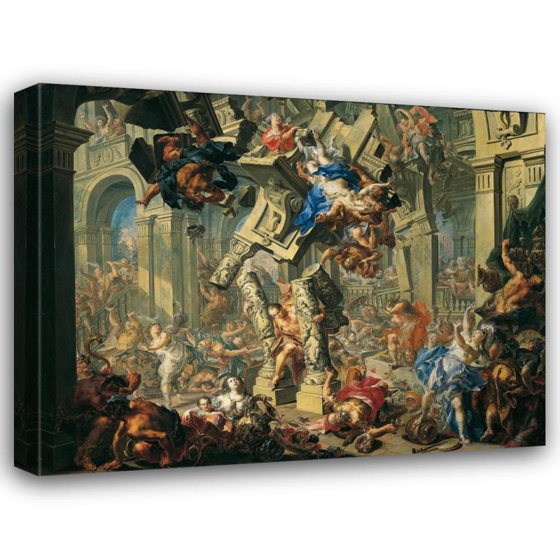 «Samson's Revenge» par Johann Georg Platzer - Art mural sur toile tendue avec châssis, H 18 po x l 14 po