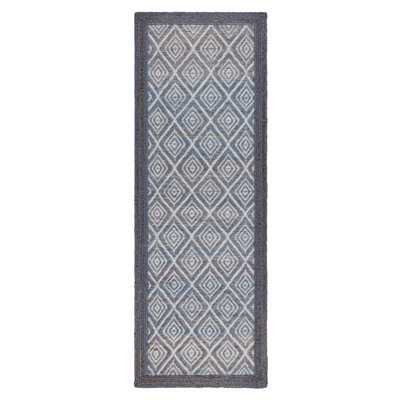 Town & Country Terra Nalani Textured Diamond Area Rug Midnight Blue