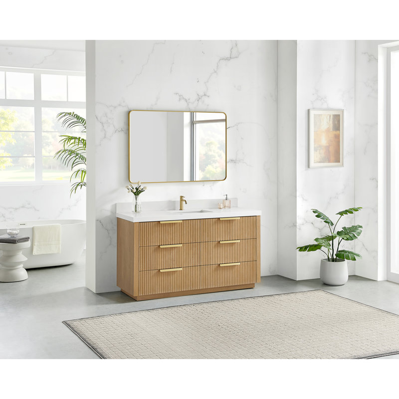 Ensemble de meuble-lavabo simple 60 po Santarem, Gris cendré délavé, 60"
