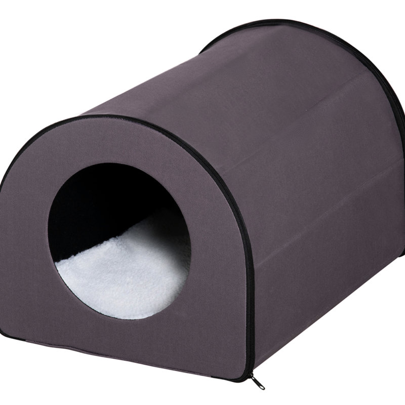 Chalet chauffant pour chat, imperméable pour les chats, chaud et confortable, brun avec un design respirant,