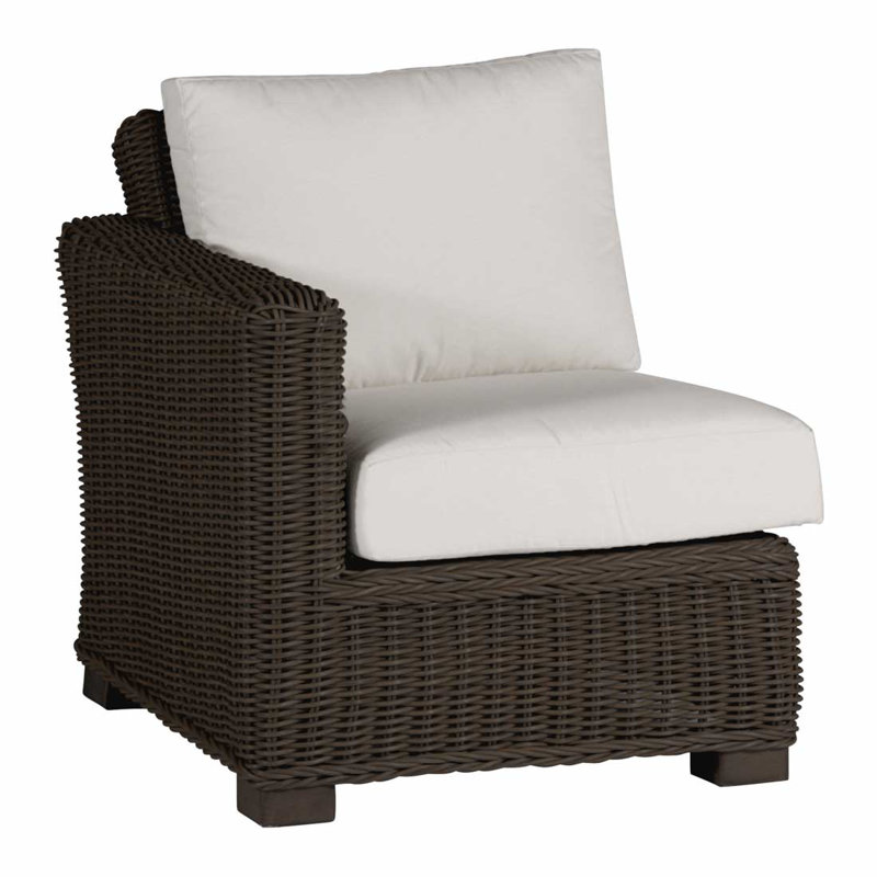 Canapé modulaire rustique tissé à gauche - Noyer noir, Pas de soudure, Noyer noir, Blanc naturel