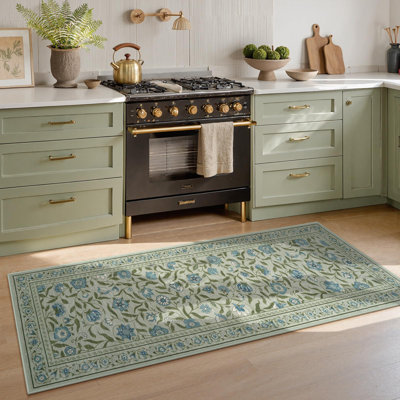 Tapis floral lavable pour salon, tapis Boho
