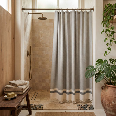 Pixel Turkish Cotton Shower Curtain