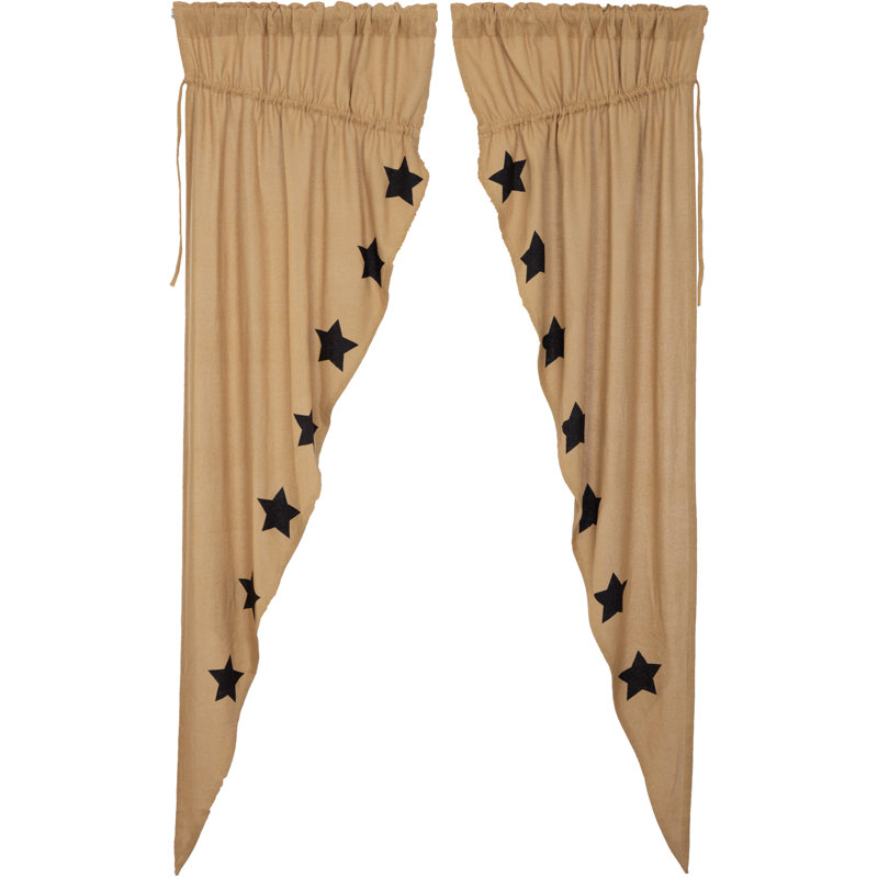 Paire de rideaux semi-transparents avec passe-tringle Mulley, Noir