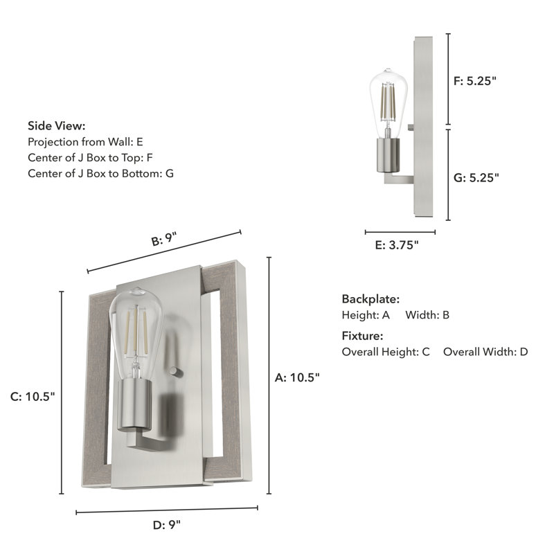 Aluminum Armed Sconce, Brushed Nickel