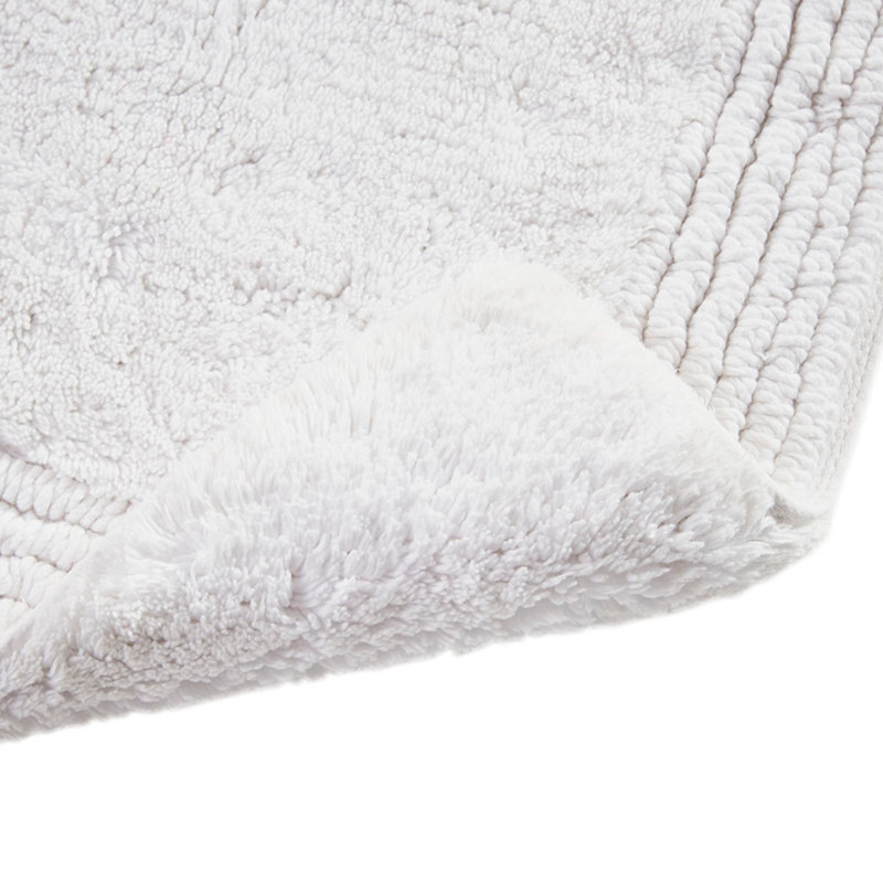 3000GSM Reversible Cotton Tufted Bath Mat -, White, Single - 34" L x 21" W