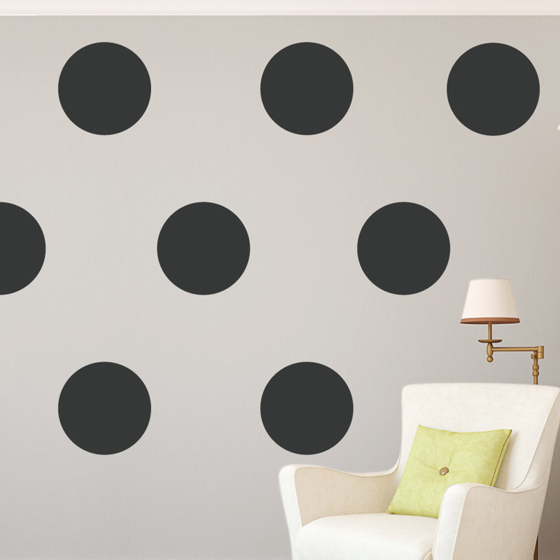 Décalcomanie murale Pois géants, Noir, 12 pouces