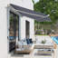 Alireza 4 x 3 m Retractable Manual Awning Anti-UV Water Resistant Grey-92465105