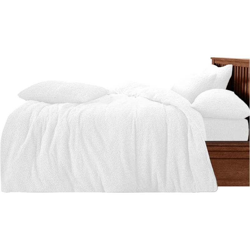 Polyester Solid Colour Duvet Cover with Pillowcases
