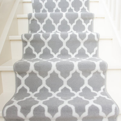 Grey Trellis Stair Carpet