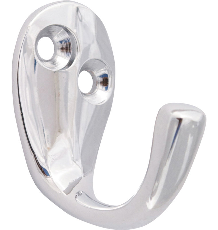 Cylburn Wall Mounted Single Robe Hook, Polished Chrome