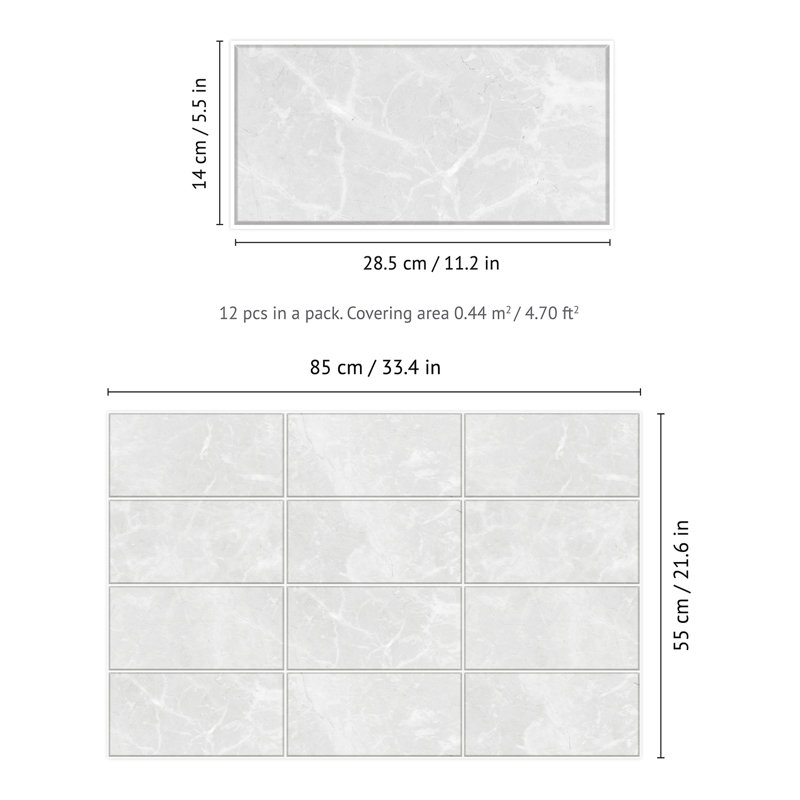 Briaroaks Self Adhesive Wall Tile Sticker 30.5cm x 56cm