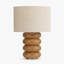 Mini lampe de table Sandia - Bois de chêne massif avec abat-jour en lin-1118492697-1118494694