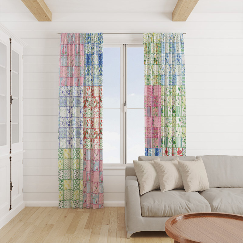 Panneaux de rideaux semi-transparents abstraits, L 20 po x L 82 po