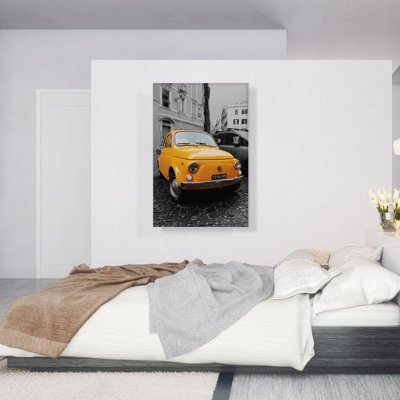 Orange Orange Vintage Car - reproduction de photo sur toile tendue