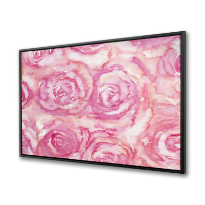 Bouquet of Roses in Watercolor - Botanical Bathroom Canvas Decor
