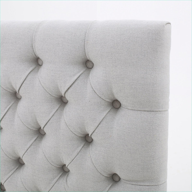 Modern Tufted Button Headboard, Slate Grey Upholstered Solid Wood Adjustable Queen Size Headboard for Bedroom