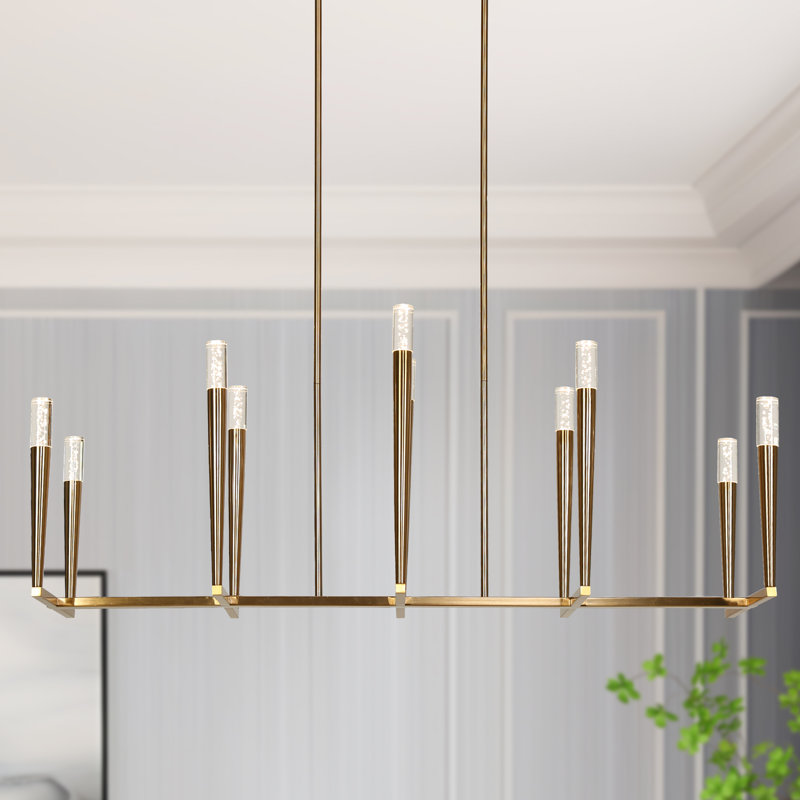 Luminaire suspendu linéaire pour îlot de cuisine à 10 lumières l 43,3 po Carel