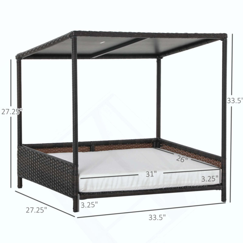Lit pour chien en rotin surélevé Dog House