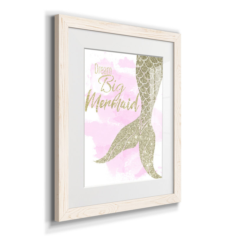 «Dream Big Mermaid», reproduction d'art sur papier encadrée, Blanc, H 20 po x l 17 po x P 1,5 po