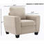 Fauteuil 1Pc de style transitionnel avec accoudoirs à rail doux, accoudoirs fuselés noirs, finition taupe, salon principal-105383787