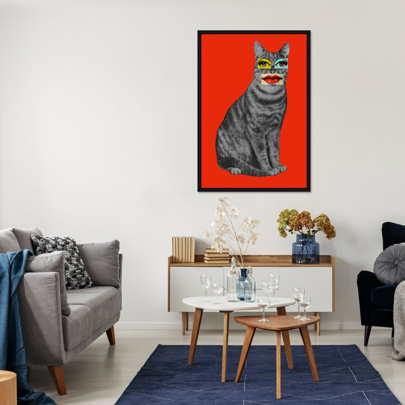 Cat Print by Jeffrey Goodman, Glass Coat, 36.75" H x 25.75" W
