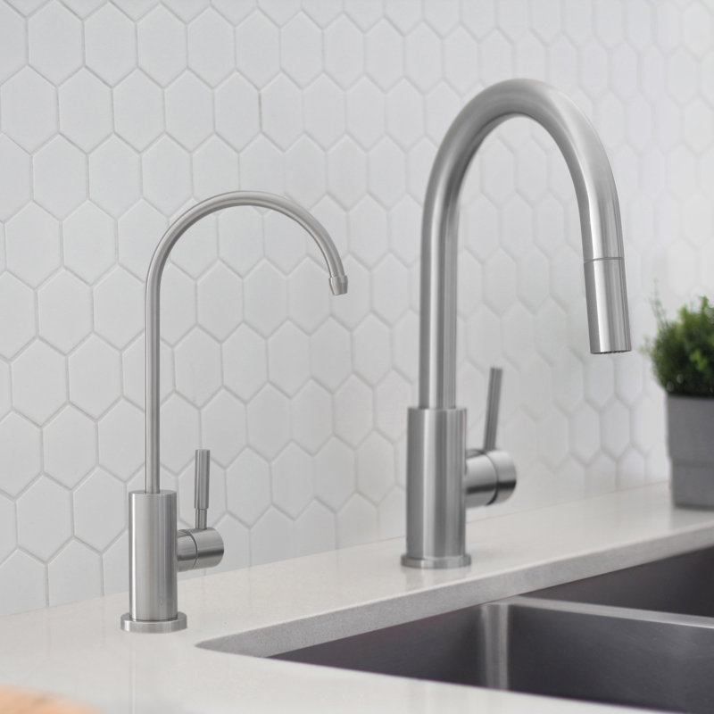 Robinet de cuisine à tirette avec robinet en acier inoxydable STY retish, Métallique