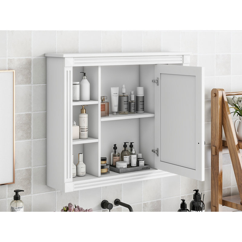 Armoire de salle de bain murale 35 pouces avec miroir et 6 tablettes pour la salle de bain