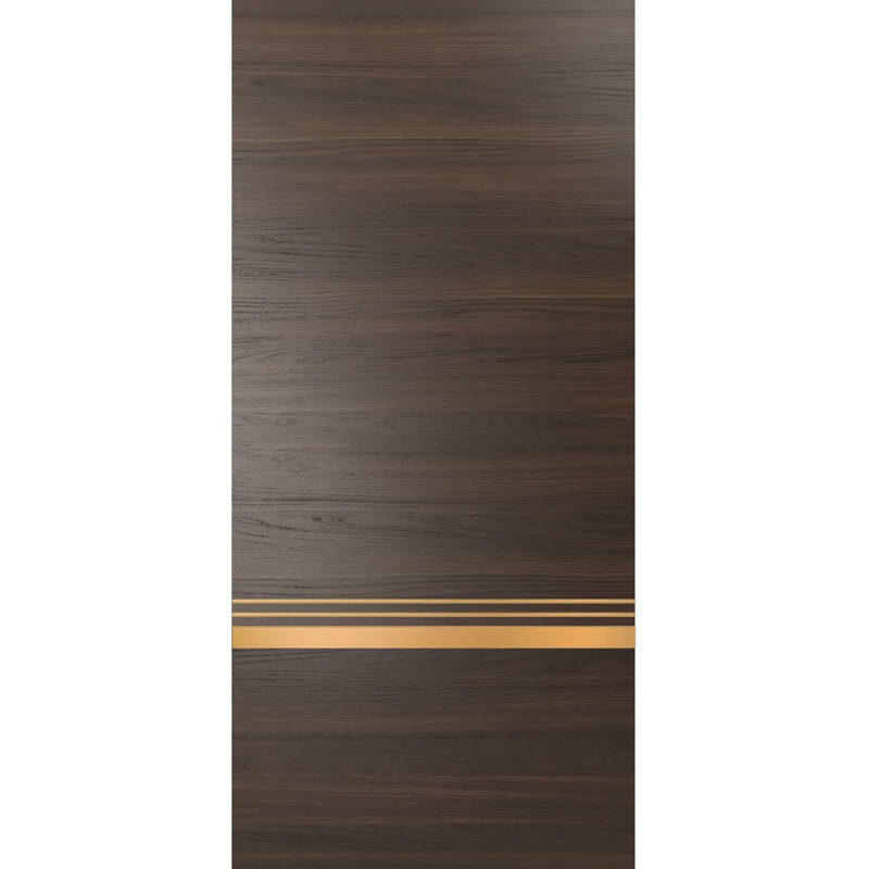 Porte de grange à panneaux en bois, Frêne chocolat, 24 po x 80 po