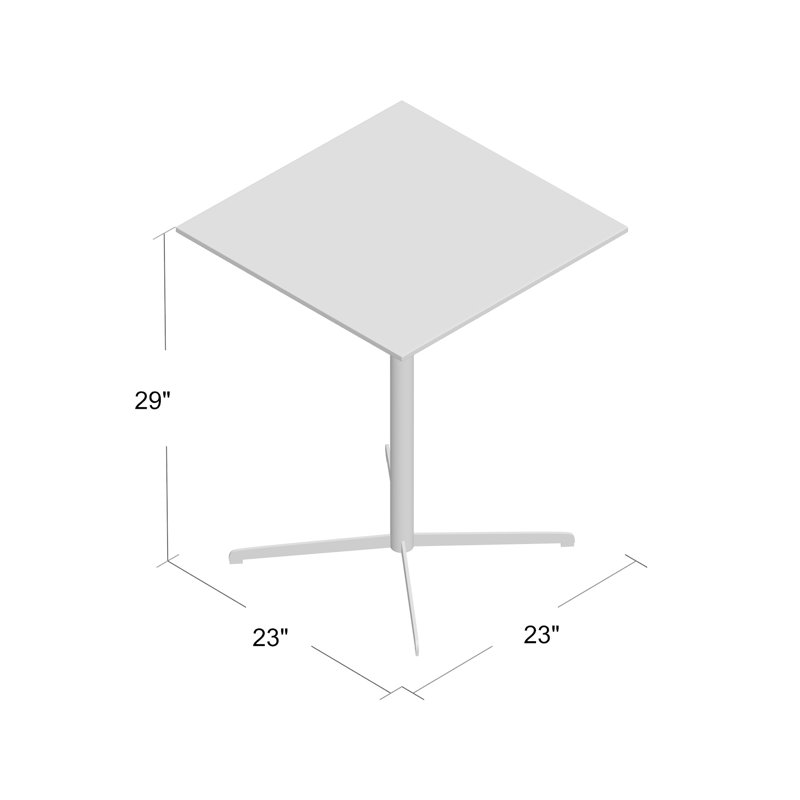 Diana Pedestal Dining Table, 29" H x 23" L x 23" W, White Marble