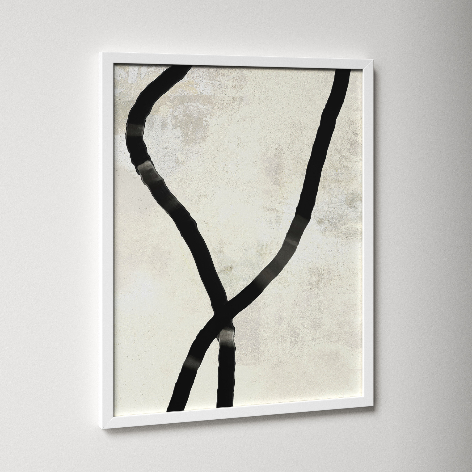 Black Rope 5 by Jacques Pilon, White, 30" H x 24" W x 1.25" D