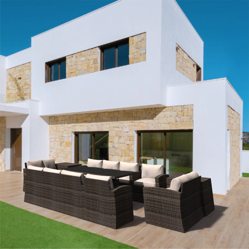 12 - Person Patio Conversation Set with Cushions