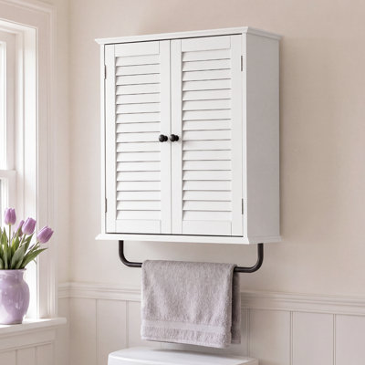 Armoire de rangement murale à 2 portes avec barre à serviettes Vanirror